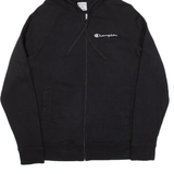 CHAMPION Mens Black Hoodie Full Zip M