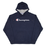 CHAMPION Mens Blue Hoodie L