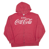 COCA COLA Mens Red Hoodie Full Zip 2XL
