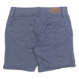 LEE Mid Rise Womens Denim Shorts Blue Striped M W30