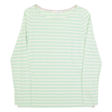 BODEN Womens Printed Top Green Long Sleeve Striped UK 8