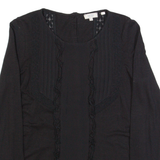 FAT FACE Womens Top Black Long Sleeve UK 8