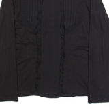 FAT FACE Womens Top Black Long Sleeve UK 8