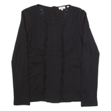 FAT FACE Womens Top Black Long Sleeve UK 8