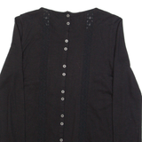 FAT FACE Womens Top Black Long Sleeve UK 8