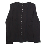 FAT FACE Womens Top Black Long Sleeve UK 8