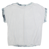 MARC CAIN Womens Printed Top Grey Silk Animal Print L