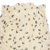 DKNY Womens Printed Shirt Cream Long Sleeve Floral M
