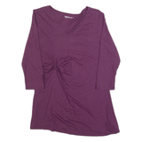 GAP Maternity Womens Top Purple V-Neck 3/4 Sleeve S