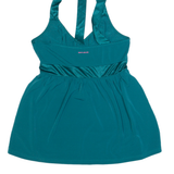 DKNY Womens Halter Neck Top Green V-Neck Sleeveless S
