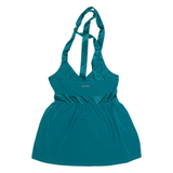 DKNY Womens Halter Neck Top Green V-Neck Sleeveless S