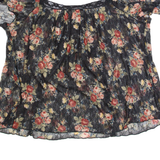 RALPH LAUREN DENIM & SUPPLY Sheer Womens Printed Blouse Black Floral XL