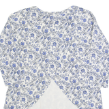 FAT FACE Womens Printed Top Blue Long Sleeve Floral UK 8