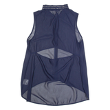 FIRETRAP Sheer Womens Shirt Blue Collared Sleeveless L