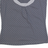 LAURA ASHLEY Womens Printed Top Grey Polka Dot UK 12