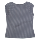 LAURA ASHLEY Womens Printed Top Grey Polka Dot UK 12