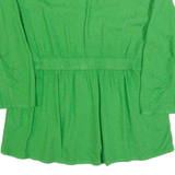 FAT FACE Womens Smock Top Green V-Neck Long Sleeve UK 12