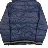MICHAEL KORS Womens Puffer Coat Blue Hooded UK 8