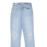 LEVI'S 724 High Rise BIG E Womens Jeans Blue Regular Straight Denim Stone Wash W25 L30