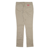 DICKIES Womens Trousers Beige Slim Straight W27 L30