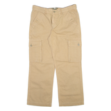 COLONIAL Cargo Mens Trousers Beige Relaxed Straight W33 L27
