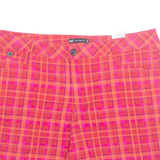 LEE Womens Chino Shorts Pink Check UK 18 W39