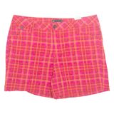 LEE Womens Chino Shorts Pink Check UK 18 W39