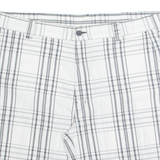 DICKIES Mens Casual Shorts White Check 2XL W40