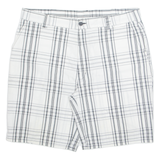 DICKIES Mens Casual Shorts White Check 2XL W40