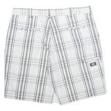 DICKIES Mens Casual Shorts White Check 2XL W40