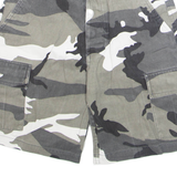 ARMY TEX Mens Cargo Shorts Grey Camouflage S W24