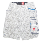 ENGELBERT STRAUSS Mens Swimming Shorts White Crazy Pattern 2XL W26