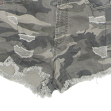 Womens Denim Shorts Green Camouflage XS W24