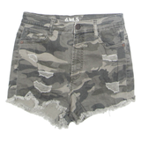 Womens Denim Shorts Green Camouflage XS W24