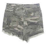 Womens Denim Shorts Green Camouflage XS W24