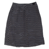 BRUESTLE All Over Bird Print Womens A-Line Skirt Blue Midi L