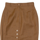 Womens Straight Skirt Brown Knee Length Wool S