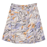 BERNHI-MODE Womens Skater Skirt Grey Knee Length Crazy Pattern XL