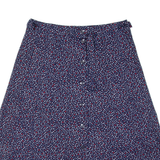 FINAL Stretch Womens A-Line Skirt Blue Knee Length Spotted M