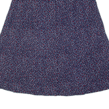 FINAL Stretch Womens A-Line Skirt Blue Knee Length Spotted M