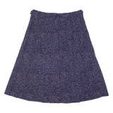 FINAL Stretch Womens A-Line Skirt Blue Knee Length Spotted M