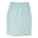 Womens Pencil Skirt Blue Midi Viscose Polka Dot L