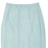 Womens Pencil Skirt Blue Midi Viscose Polka Dot L