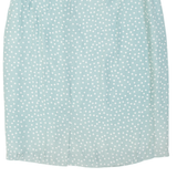 Womens Pencil Skirt Blue Midi Viscose Polka Dot L