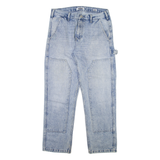 FSBN Carpenter Mens Jeans Blue Regular Straight Acid Wash W31 L30