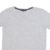 CREW CLOTHING Striped Womens T-Shirt White UK 12