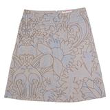 WHITE STUFF Womens Straight Skirt Grey Knee Length Floral UK 12
