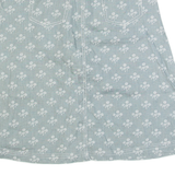 LAURA ASHLEY Belted Womens Straight Skirt Blue Knee Length Linen Floral UK 8