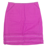 WHITE STUFF Womens Straight Skirt Purple Knee Length Linen UK 10