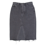 REFORMATION Womens Straight Skirt Black Midi Denim S